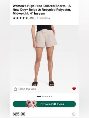 Target A NeW Day Women's Shorts - Black, Yellow, Brown, White, Green Size 2